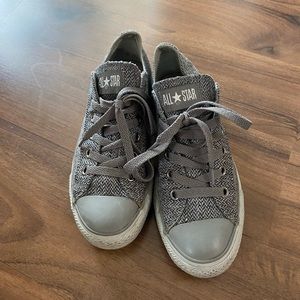 Rare Grey Tweed Converse All Star Low Top - size 7.5 (UK 5.5)